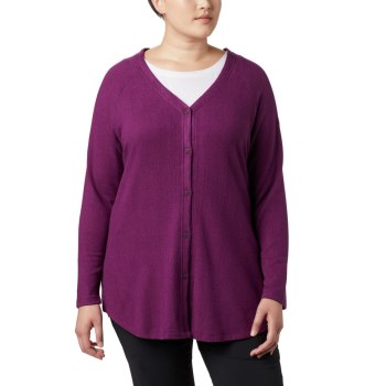 Columbia Ženske Kardigan - By the Hearth Plus Size Crne Roze | WDOK-42506